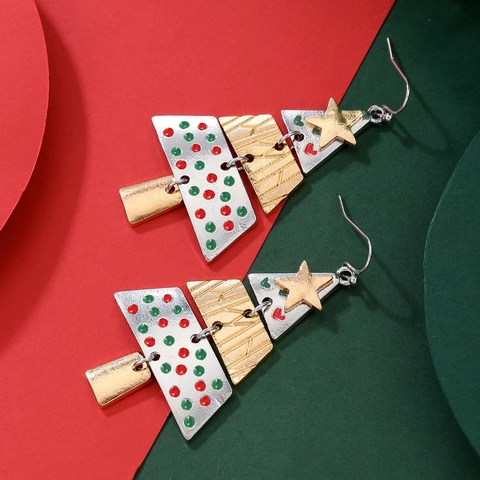 Weihnachtsbaum Ohrhänger Legierung Statement Festlicher Urlaubsschmuck Für Damen Mit Stahlstift
