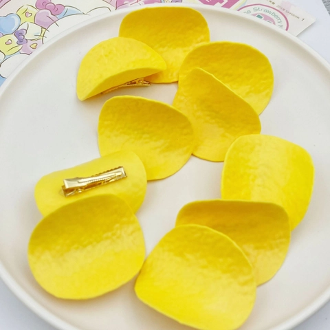 Pinza Para El Pelo Simulación Patatas Fritas Forma De Comida Divertida Resina Acrílica Horquilla Kawaii Tocado Para Mujeres Niñas