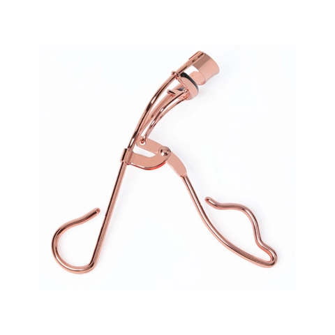 Double Wire Eyelash Curler Carbon Steel Natural Curling Eye Makeup Tool Ergonomic Handle Silicone Pad Chrome Rose Gold