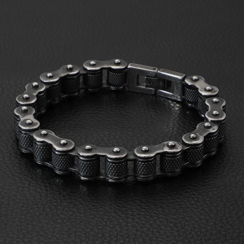Mens Motorcycle Chain Bracelet 316L Stainless Steel Industrial Punk Retro Biker Style Hand Jewelry For Men