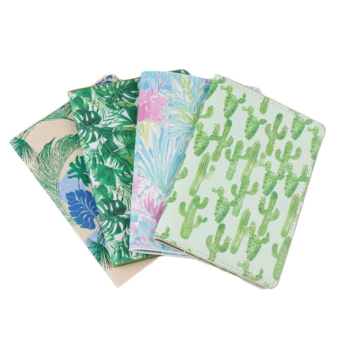 Funda Para Pasaporte Con Estampado Botánico Tropical Cuero PU Organizador De Documentos De Viaje Cubierta Impermeable
