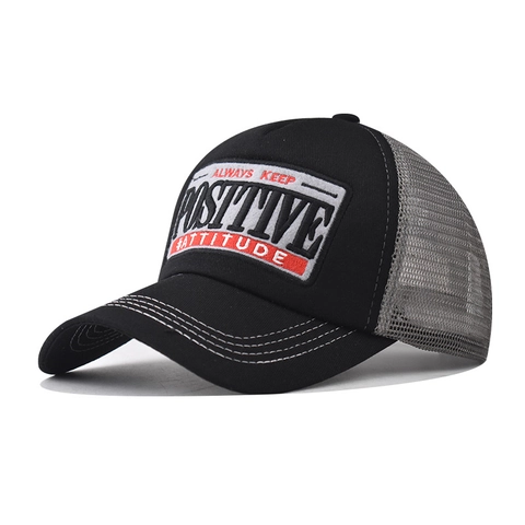 Cappello Trucker Ricamo Positive Attitude Rete Traspirante Regolabile Baseball Unisex Aperto Protezione Solare