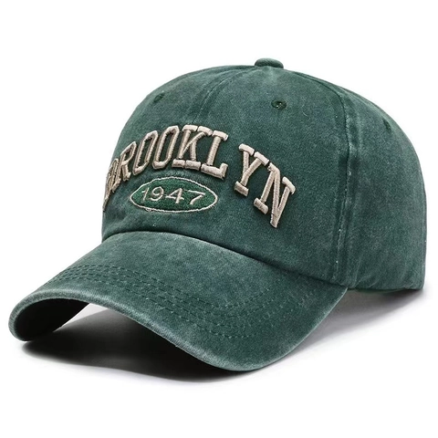 Cappello Da Baseball In Denim Lavato Vintage Retro Brooklyn 1947 Ricamo Regolabile Cappello Da Sole Uomo Donna
