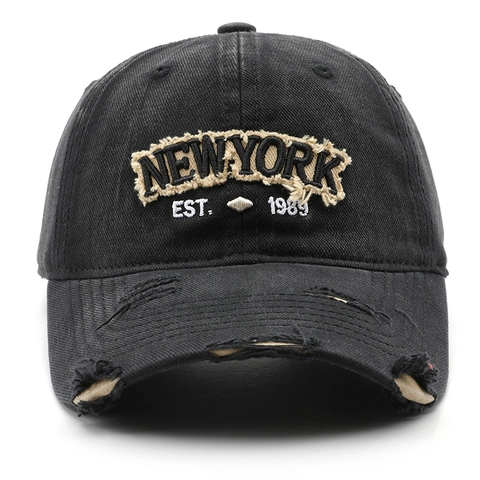 Vintage Distressed Gewaschene Baumwolle Baseballkappe New York Stickerei Sonnenschutz Hut Für Herren Damen Verstellbar