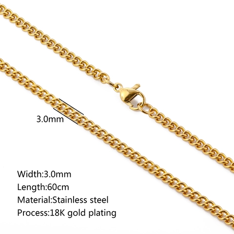 Stainless Steel Rope Box Cuban Chain Necklace For Men Women Hip Hop Punk Versatile Metal Jewelry Accessory