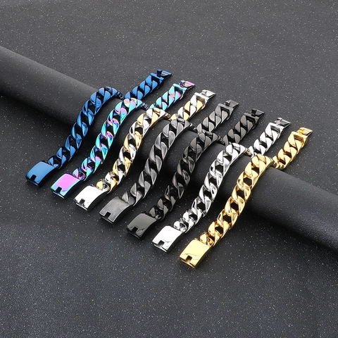 Bracciale A Catena Cubana Da Uomo In Acciaio Inossidabile 316L Punk Hip Hop Gioielli Minimalisti