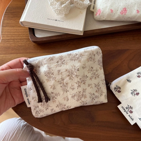 Mini Münzbörse Florale Baumwolle Kleine Stofftasche Mit Reißverschluss Kosmetik Aufbewahrung Für Kopfhörer Lippenstift