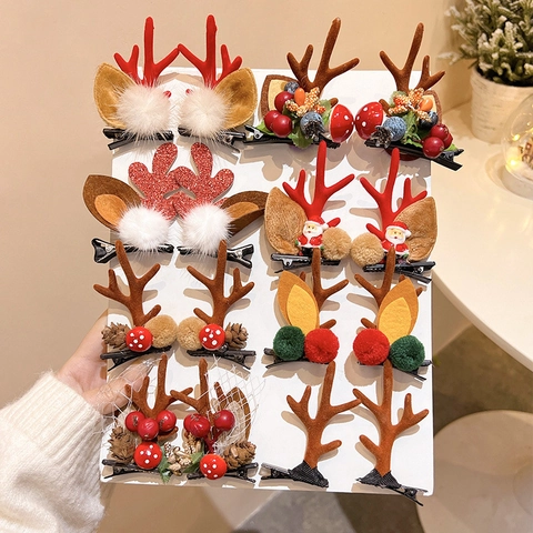 Mollette Per Capelli Di Natale Corna Di Cervo Forcine Festive Copricapo Per Bambine Bambini Donne Accessori Decorazione Festa