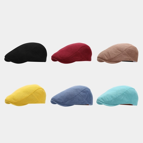 Béret Plat En Coton Tricoté Style Rétro Britannique Chapeau Ivy Pour Hommes Femmes Décontracté Hiver