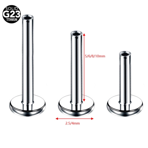 G23 Titanium Push In Labret Basis Piercing Post Vervanging Voor Lip Neus Kraakbeen Oorbel Platte Achterkant Lichaamssieraden