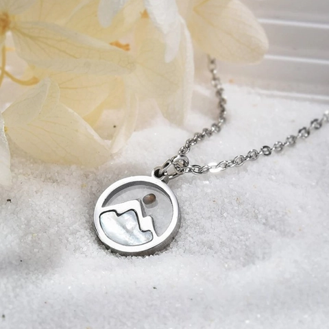 Stainless Steel Mustard Seed Mountain Pendant Necklace For Women Faith Move Mountains Inspirational Jewelry Gold Silver