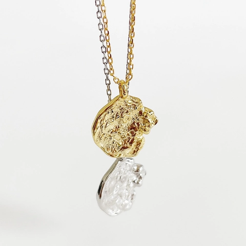 Collana In Argento Sterling 925 Con Pendente A Consistenza Fusa Irregolare Gioielli Moneta Vintage Minimalisti Placcati Oro