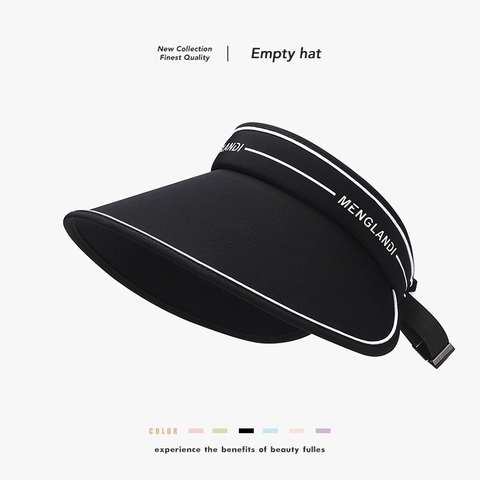 Visière De Soleil Pour Femmes Nylon Élasthanne Large Bord Protection UV UPF 50 Respirant Réglable Extérieur Style Coréen