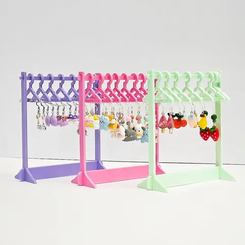 Schmuckständer Acryl Kreative Mini Kleiderbügel Form Ohrring Halskette Organizer Desktop Aufbewahrung