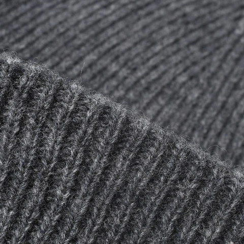 Gorro De Lana Merina Tejido Doble Capa Cálido Invierno Con Dobladillo Color Sólido Para Mujer