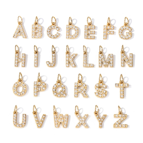 Roestvrij Staal Zirkonia Alfabet Nummer Hart Kruis Maan Ster Hanger Voor DIY Sieraden Maken Ketting Accessoires