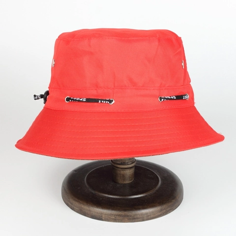 Unisex Bucket Hat Wide Brim Sun Protection Outdoor Hiking Travel Sport Letter Drawstring Metal Eyelets Adjustable