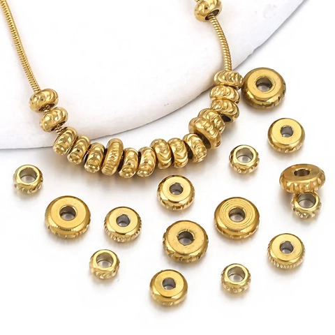 Perline Distanziatrici Ruota In Acciaio Inossidabile Trama Coltello Accessorio Gioielli Fai Da Te Per Bracciali E Collane
