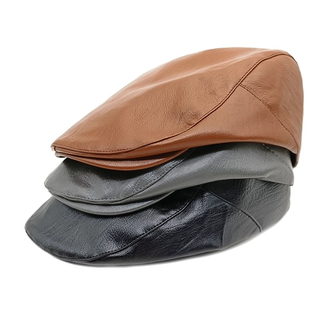 Gorra Plana Vintage De Cuero PU Newsboy Hat Para Hombres Y Mujeres Estilo Pintor Retro Sombreado Calor