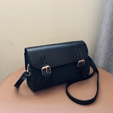 Retro Damen Umhängetasche PU Leder Wildleder Spleißen Doppel Schnalle Klappdeckel Magnetverschluss Kleine Tasche