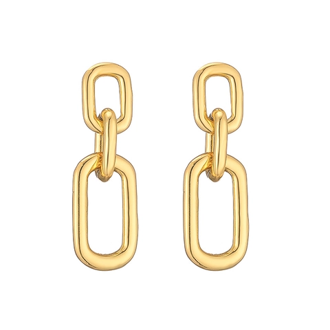 Orecchini a Bottone in Rame Vintage Con Perno in Argento Sterling 925 Placcato Oro 18K Orecchini a Forma di Cuore Geometrico Irregolare Donna
