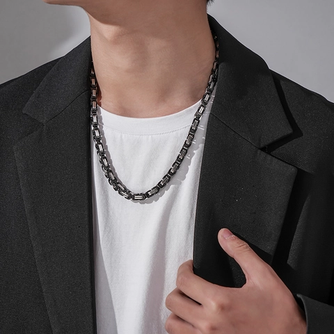 Collana A Catena Bizantina In Acciaio Inossidabile Catena Da Re Hip-Hop Gioielli Di Moda Per Uomini