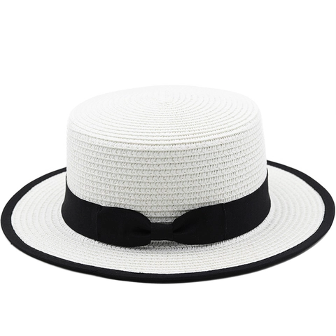 Cappello Paglietta Da Donna In Paglia Con Fiocco E Tesa Larga Per Mare Estate Vacanza Elegante Traspirante Parasole