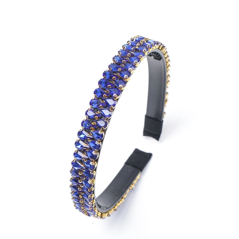 Serre-tête Baroque En Strass De Verre Forme Larme Alliage Métallique Élégant Femme Vintage Brillant Accessoire Cheveux