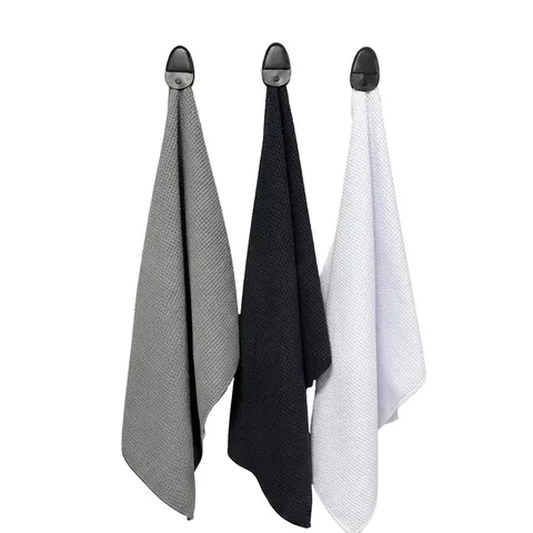 Golf Towel Microfiber Waffle Weave With Hook Absorbent Sports Cleaning Cloth For Golfers