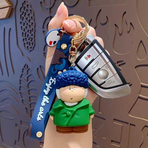 Porte-clés Artiste Dessin Animé Mignon Gras Figurine 3D PVC Peinture Célèbre Charme Anneau Avec Dragonne Décor Sac