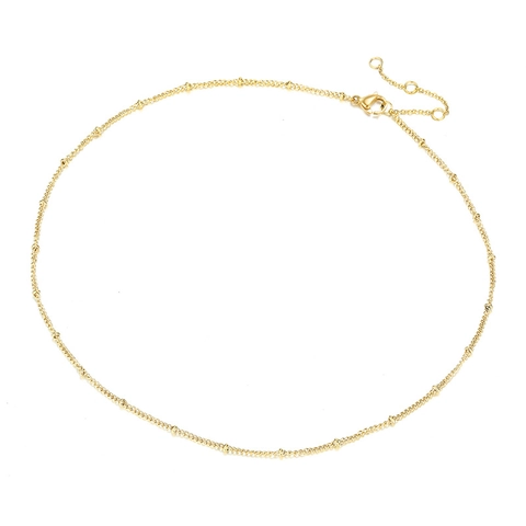 Collar De Cadena Con Cuentas Minimalista De Acero Inoxidable 316L Gargantilla Elegante Para Mujer Joyas Diarias