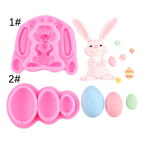 Easter Bunny Egg Silicone Mold Fondant Cake Decorating Chocolate Baking Biscuit Craft Handcraft Tools