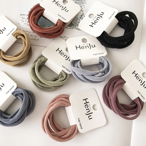 Seamless High Elasticity Hair Ties Soft Solid Color Ponytail Holder Basic Fabric Hair Bands For Women Girls