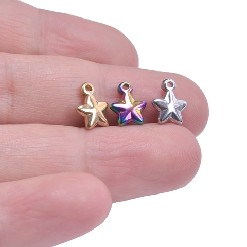 Mini Dijes De Estrella Colgantes De Acero Inoxidable Accesorios Para Joyería DIY Estrella Minimalista Pequeña