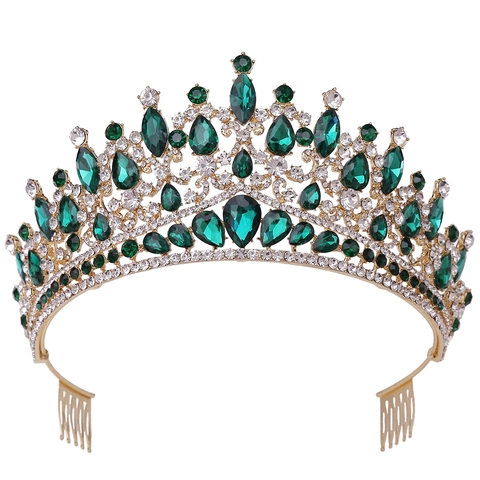 Corona Da Sposa Barocca Diadema Lega Strass Cristallo Accessorio Capelli Per Matrimonio Compleanno Copricapo Con Pettini