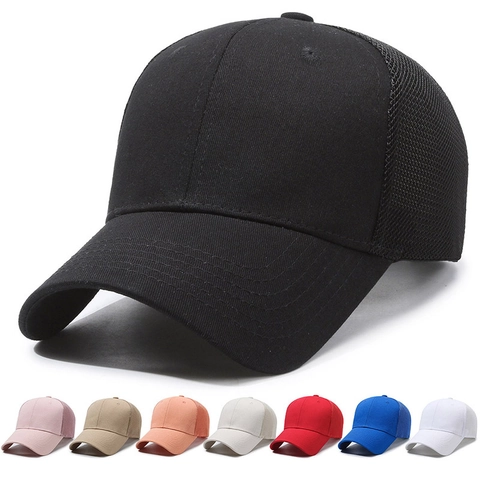Mesh Trucker Hat Breathable Cotton Polyester Baseball Cap Adjustable Sunshade Outdoor Sports Summer Casual For Men Women