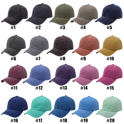 Washed Cotton Baseball Cap Vintage Distressed Plain Solid Color Curved Brim Adjustable Sun Protection Outdoor Unisex