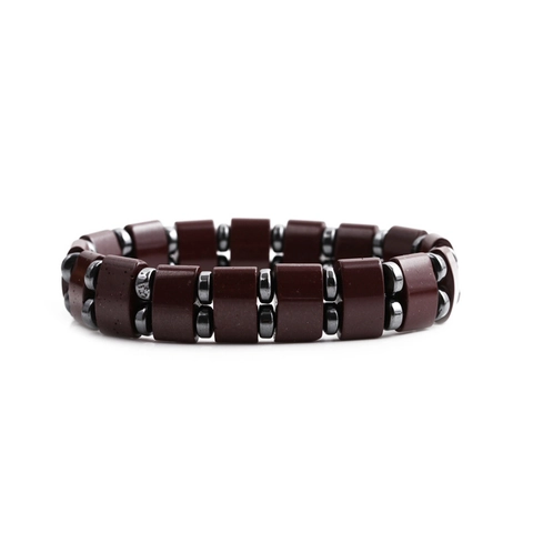 Beaded Bracelet Hematite Magnetic Copper Spacers Health Jewelry Vintage Unisex Style