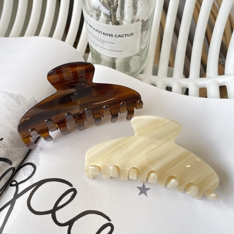 Große Haarklammer Aus Acetat Schildpatt Marmor Hai Clip Für Damen Elegante Styling Accessoires