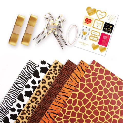 Cadeaupapier Met Dierenprint Luipaard Zebra Koe Slangenbuid Patroon DIY Boekomslag Decoratief Papier Voor Geschenkverpackking