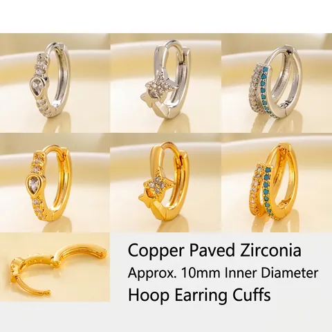 Orecchini Huggie Hoop Rame Stella Goccia D Acqua Zirconia Turchese Intarsio Gioielli Dolci Delicati Per Donne Ragazze