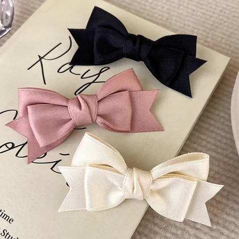 Fermaglio Per Capelli Con Fiocco In Raso Tessuto Molletta A Becco D'Anatra Stile Balletto Copricapo Elegante Per Donne Ragazze
