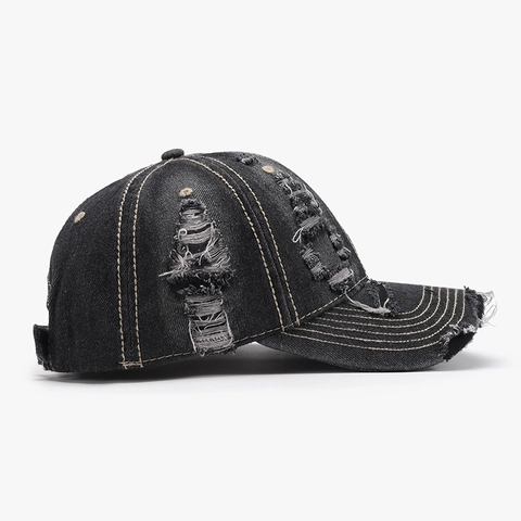 Cappellino Baseball Denim Invecchiato Cotone Vintage Streetwear Regolabile Protezione Solare Outdoor Unisex