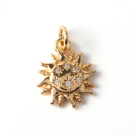 Ciondoli Celesti Sole Luna Stella Rame Zircone Pendenti Per Creazione Di Gioielli Fai Da Te Accessori Elegante