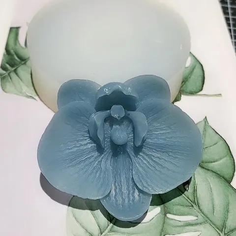 Orchid Flower Silicone Mold Flexible Realistic Petal Texture For DIY Candle Soap Gypsum Cake Decorating Resin Crafting