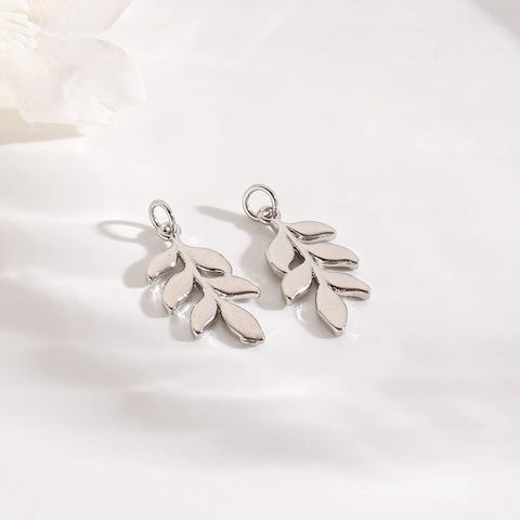 Glatter Blatt Anhänger Kupfer Charm Für DIY Schmuckherstellung Eleganter Glänzender Zubehör Für Halsketten Ohrringe Armbänder