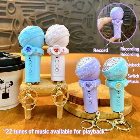 Multifunctional Recording Microphone Keychain Mini Music Player Cute ABS Bag Pendant Voice Recorder Student Gift Kids Toy