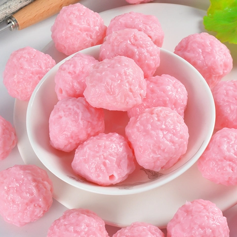 Realistic Artificial Shrimp Ball Meatball Model Miniature PVC Play Food For Photography Props Kitchen Decor DIY Crafts