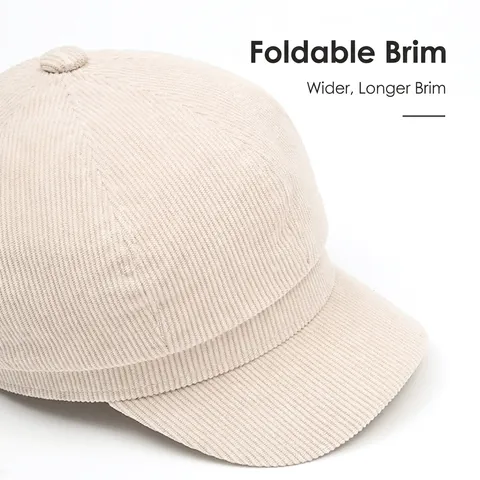 Women Octagonal Newsboy Cap Corduroy Cotton Polyester Warm Winter Beret Retro Artist Hat Adjustable Solid Color Fashion
