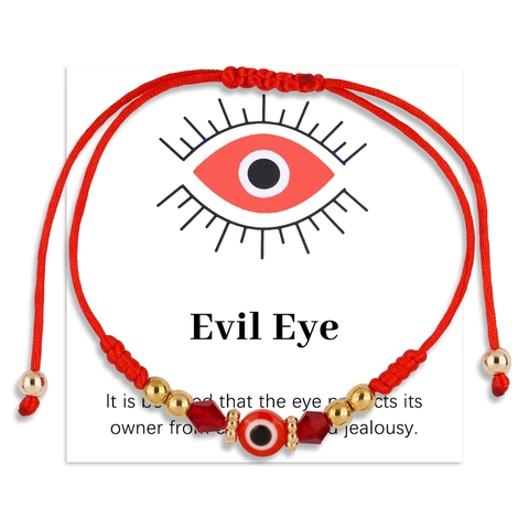 Bracciale In Corda Intrecciata Evil Eye Regolabile Fatto A Mano Perla Lega Cristallo Protezione Amuleto Gioielli Per Donne Ragazze